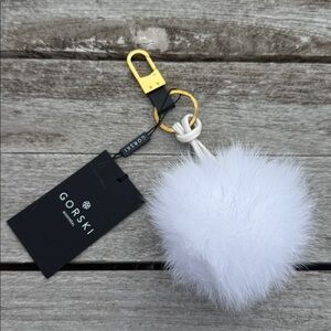 GORSKI FOX POMPOM KEYCHAIN white gold NWT‎